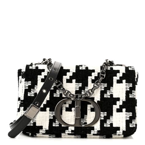 CHRISTIAN DIOR Tweed Macro Houndstooth Small Caro Bag.